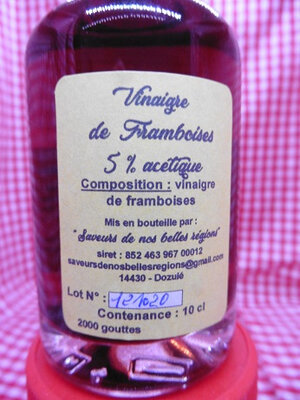 Vinaigre de framboise - 10 cl