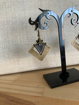 Boucle losange bronze et noir