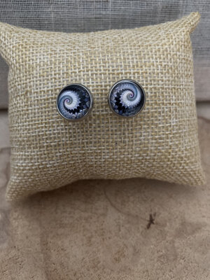 Boucles puces spirale noire et grise