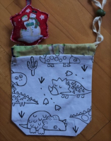 Pochon-à-nouer dragons à colorier