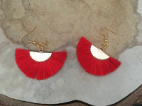 Boucles plumeau rouge