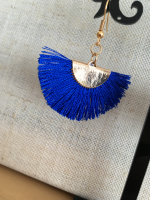 Boucles plumeau bleu électrique