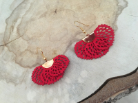 Boucles similicuir rouge