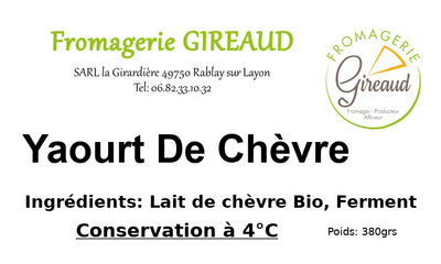 Yaourt de chèvre 400 g