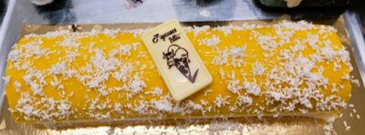 Bûche glacée aux sorbets mangue et coco