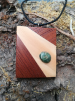 Collier bois 2 essences et pierre