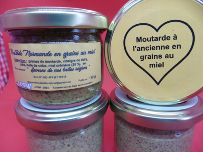 Moutarde à l'ancienne au miel de châtaignier