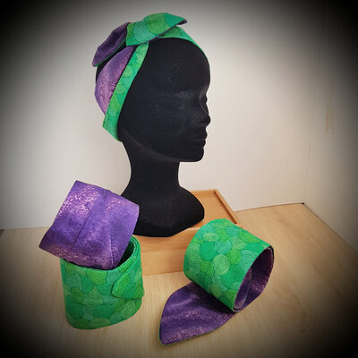 Bandeau rigide violet/vert