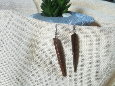 Boucles d'oreilles en bois de merisier