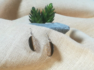 Boucles d'oreilles en bois de cytise ovale