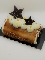 Bûche crème pâtissière café