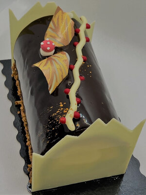 Bûche crème poires chocolat