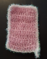 Eponge lavable au crochet rose