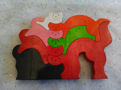Puzzle chats empilés