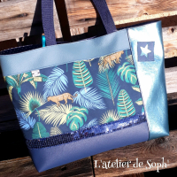 Sac à main 'jungle' bleu