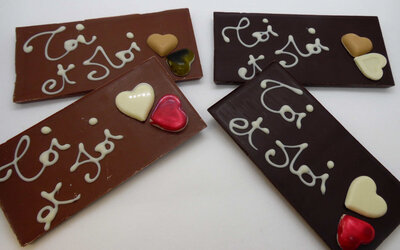 Tablette st valentin chocolat noir