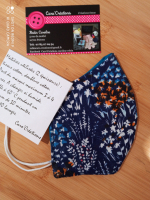 Masque barrière femme printemps bleu