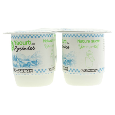 4 yaourts natures sucrés de 125g