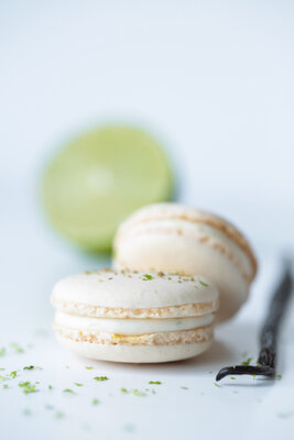 Macaron vanille zestes citron vert x1