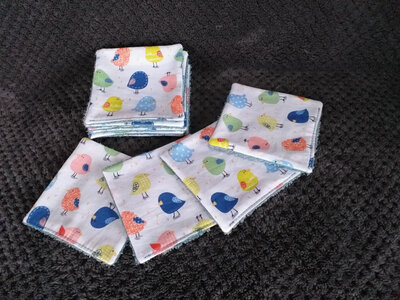 Lot 12 lingettes 'oiseaux'