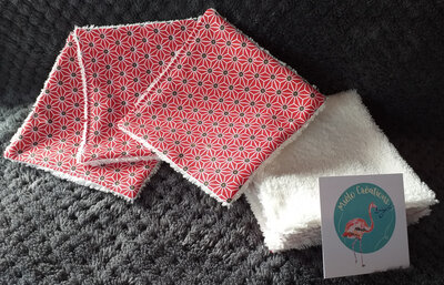 Lingettes lavables 'étoiles rouges'
