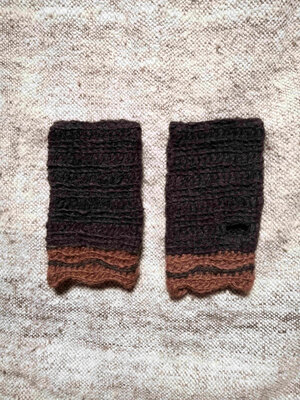 Mitaines crochet marron café taille unique