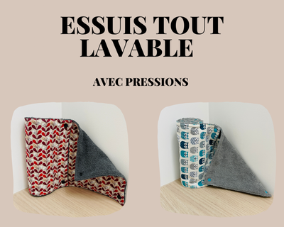 Essuie tout lavable avec pressions