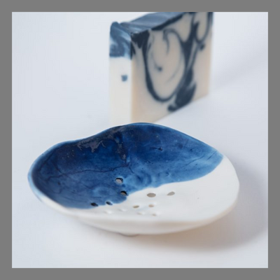 Savon accessoire - porte savon bleu