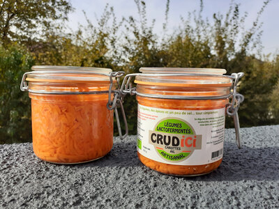 Carotte et ail lactofermentés non pasteurisés