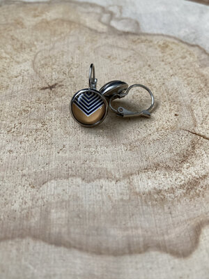 Boucles dormeuses moutarde et noires