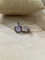 Boucle d’oreille dormeuse spirale rose