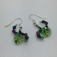 Boucles d'oreilles amour de cœurs swarovski