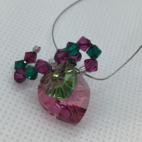 Pendentif amour de cœurs swarovski light rose