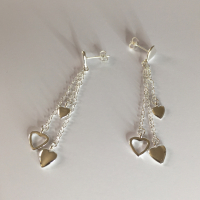 Boucles d'oreilles bouquet de cœurs arg 925