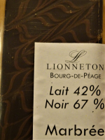 Tablette au lait 42% et 67% noir marbrée
