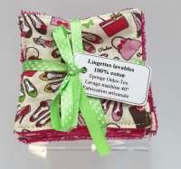 10 lingettes lavables éponge de coton