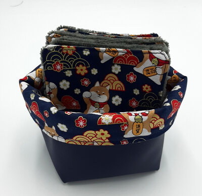 10 lingettes lavables bambou + panière