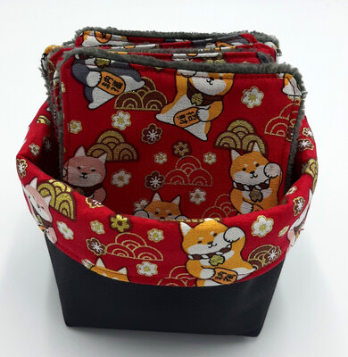 10 lingettes lavables bambou + panière