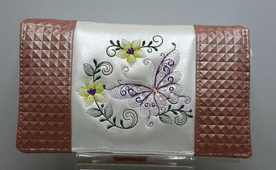Grand portefeuille brodé simili cuir