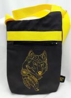 Sacoche bandoulière bop brodé loup