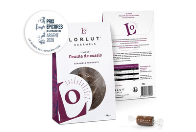 Caramels fondants feuilles de cassis