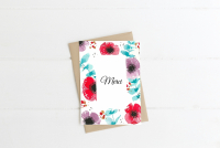 Carte aquarelle (+enveloppe kraft) merci