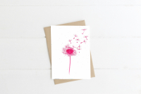 Carte aquarelle (+enveloppe kraft) pissenlit