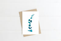 Carte aquarelle (+enveloppe kraft) eucalyptus