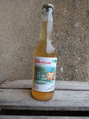 Jus de pommes pétillant du verger bio - 33cl