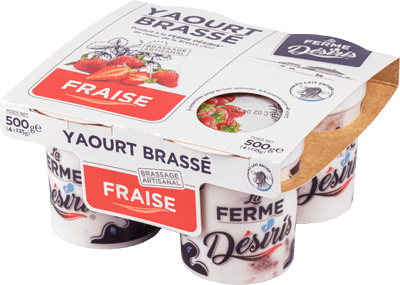 Yaourts brassés fraise
