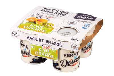 Yaourts brassés orange-kiwi