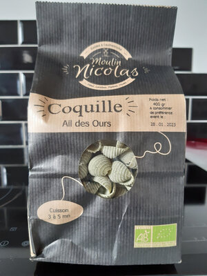 Pâtes blanches - coquille ail des ours