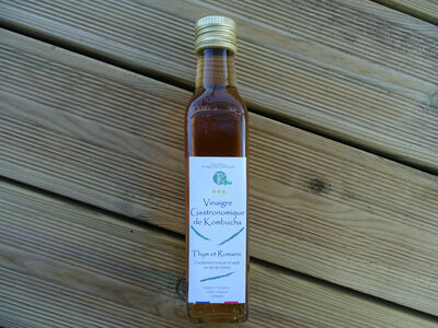 Vinaigre gastronomique kombucha thym romarin