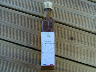 Vinaigre gastronomique kombucha herbes grecqu